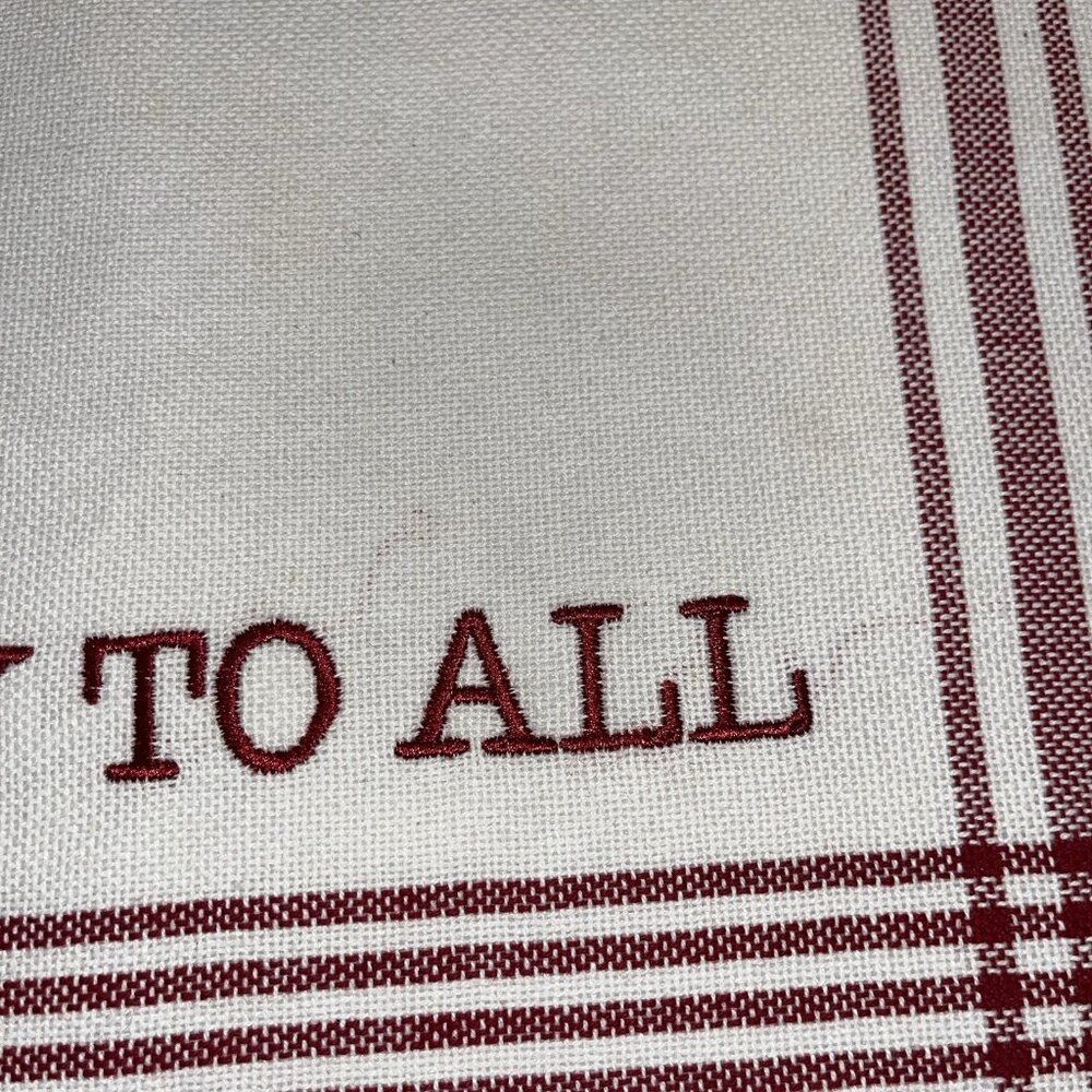 St Nicholas Square Christmas Placemats Red White Lot of 4 Unique Sayings Cotton - Picture 4 of 14